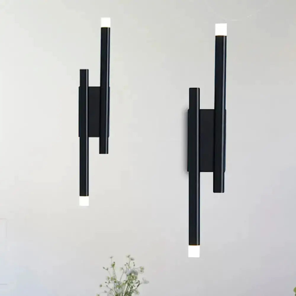 Black Led Wall Lamp With Hallway Light Options