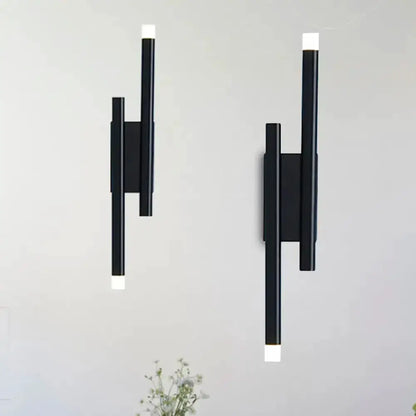 Black Led Wall Lamp With Hallway Light Options