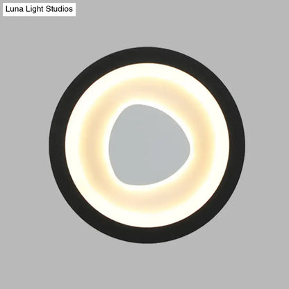 Black Mirror Wall Light circular black LED ring wall sconce with warm glow on Tampa Home & Garden Store