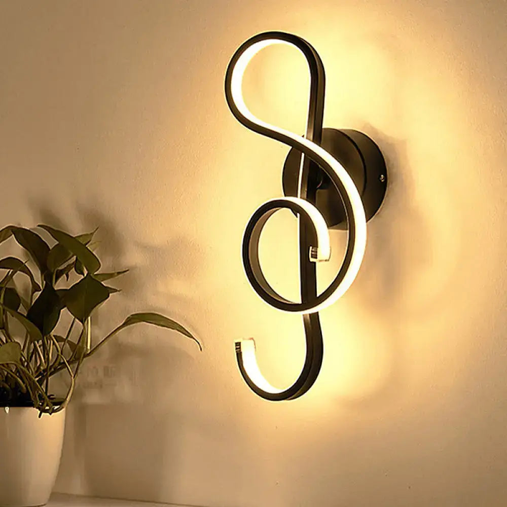 Black White LED Ring Sconce with acrylic shade by Decorbites, wall lamp with looping rings on Tampa Home & Garden Store