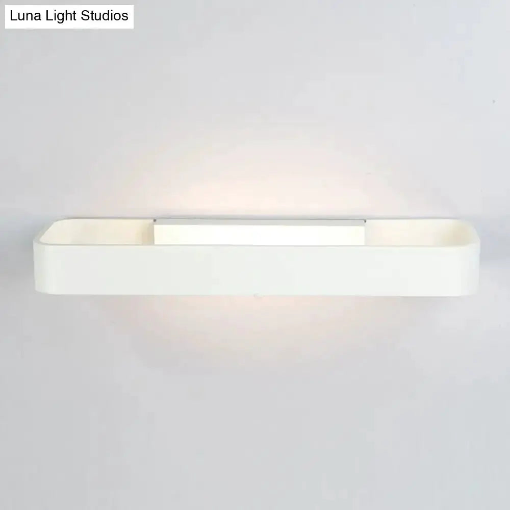 Rectangular white wall lamp by Luna Light Studios, modern minimalist bedroom light on Tampa Home & Garden Store