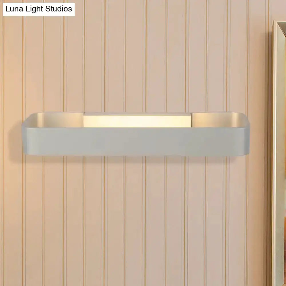 Modern white rectangular wall lamp with soft glow by Luna Light Studios on Tampa Home & Garden Store
