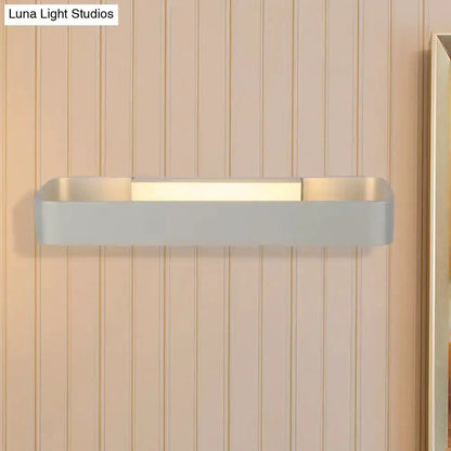 Modern white rectangular wall lamp with soft glow by Luna Light Studios on Tampa Home & Garden Store