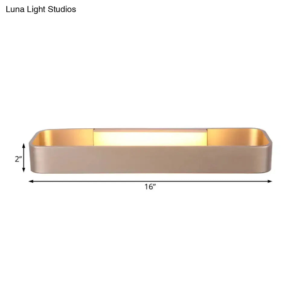 Decorbites modern rectangular wall lamp for bedroom; beige exterior, warm gold interior, 16in on Tampa Home & Garden Store