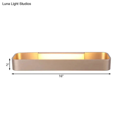 Decorbites modern rectangular wall lamp for bedroom; beige exterior, warm gold interior, 16in on Tampa Home & Garden Store