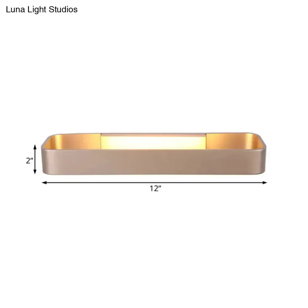 Modern minimalist rectangular wall lamp in gold finish, warm glow, 12" long, Decorbites on Tampa Home & Garden Store