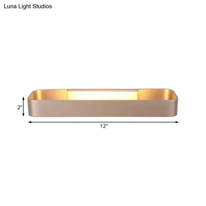 Modern minimalist rectangular wall lamp in gold finish, warm glow, 12" long, Decorbites on Tampa Home & Garden Store