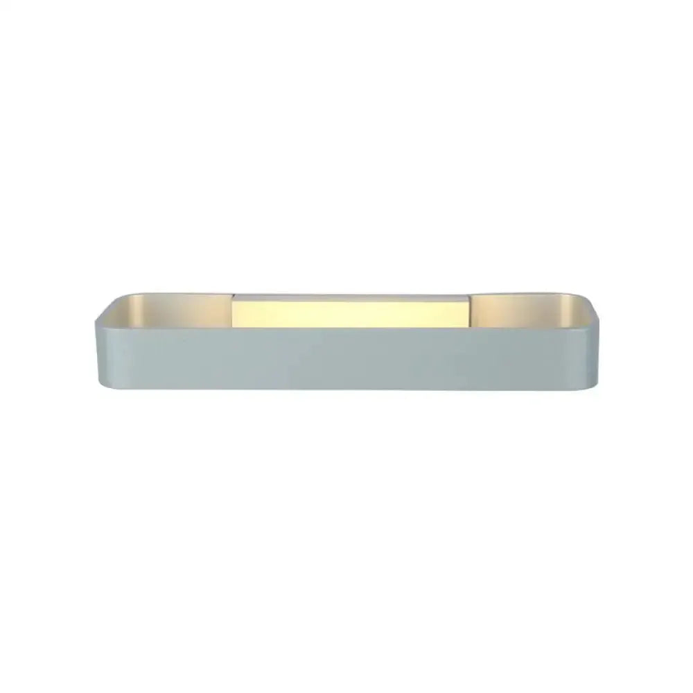 Rectangular wall lamp by Decorbites in pale blue-gray with warm bedroom light Garden on Tampa Home & Garden Store