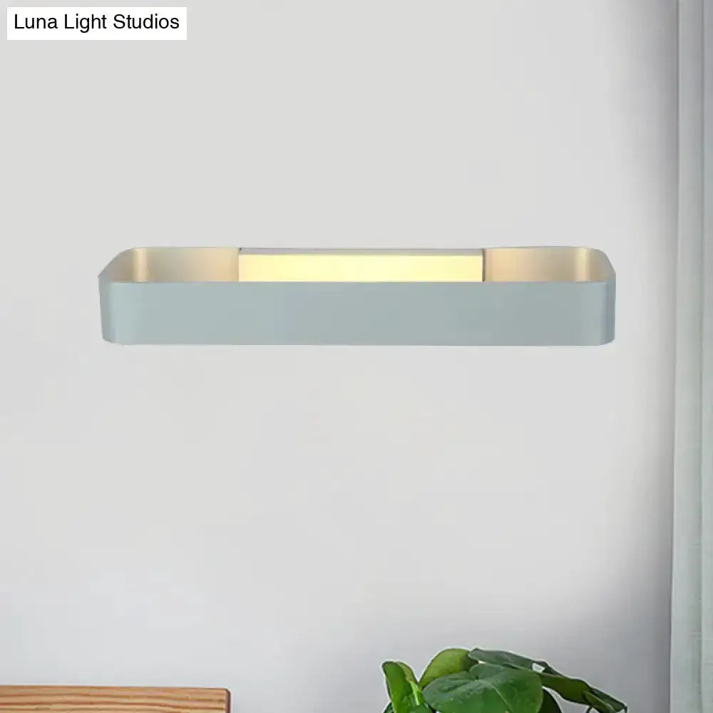 Modern minimalist rectangular wall lamp in gray with warm bedroom glow Decorbites on Tampa Home & Garden Store