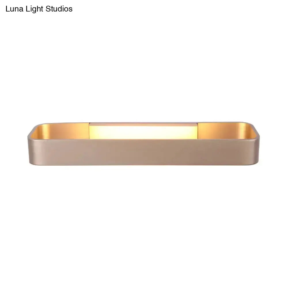 Decorbites modern minimalist rectangular wall lamp with warm gold interior for bedroom on Tampa Home & Garden Store