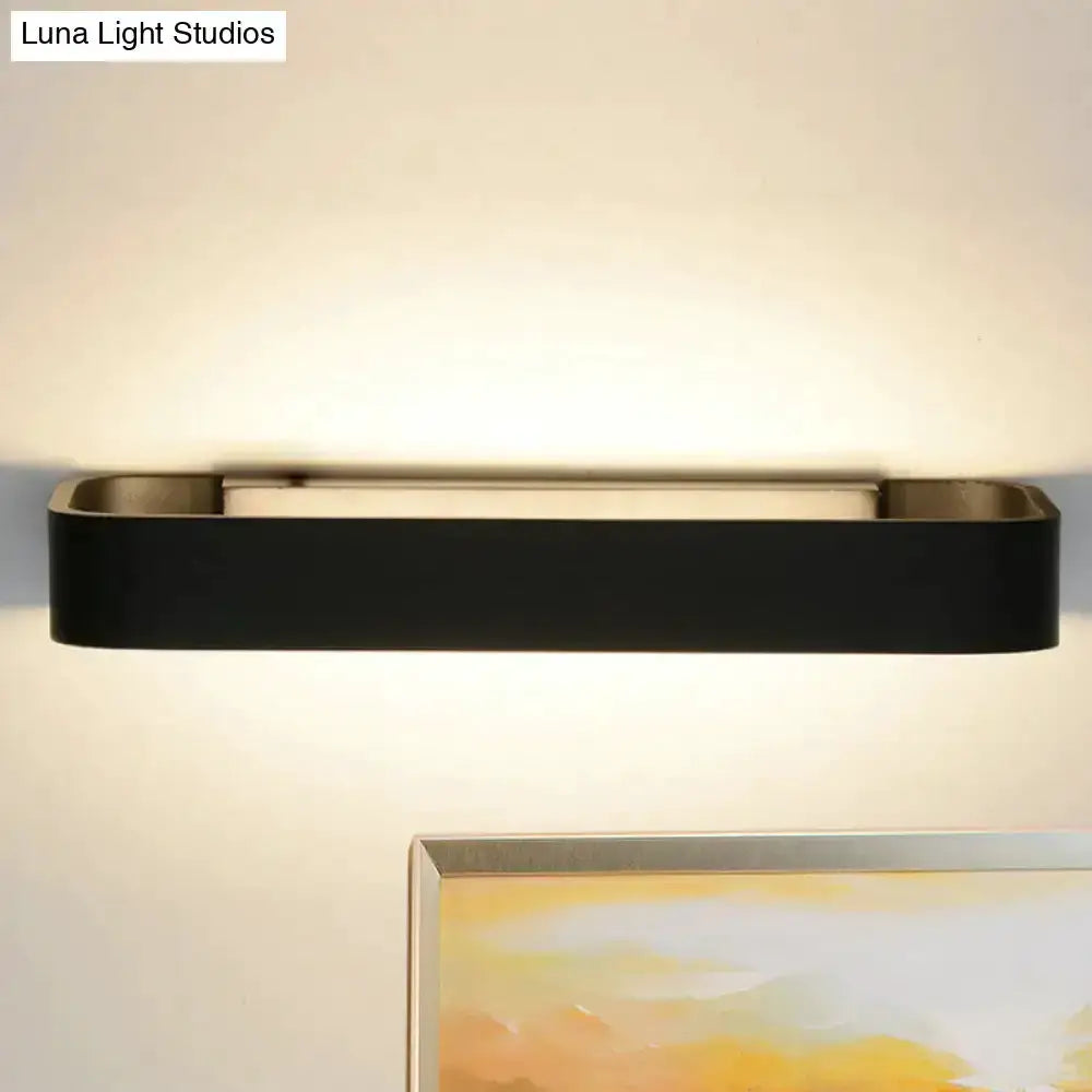 Modern minimalist black rectangular wall lamp with white diffuser, Decorbites bedroom light on Tampa Home & Garden Store