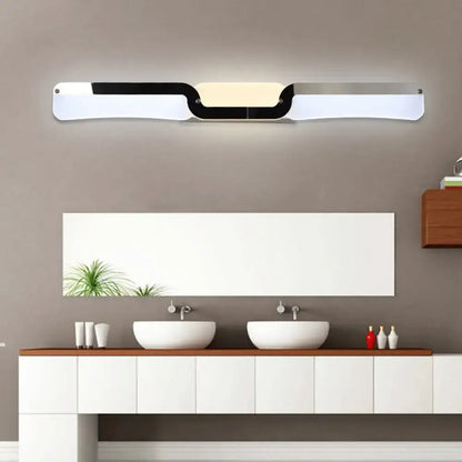 Ultra-Thin Modern LED Vanity Sconce Light in Chrome - Warm/White Lighting Fixture