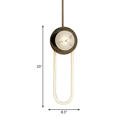 Bronze Oval Wall Lamp Decorbites; disc with white glass center and U-shaped light tube on Tampa Home & Garden Store