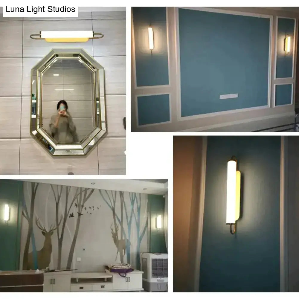 Wall lamp Decorbites gold LED cylindrical sconce, modern minimalist bedroom lighting on Tampa Home & Garden Store