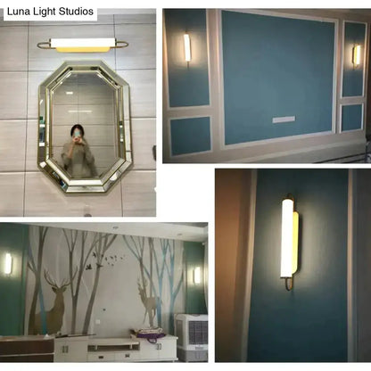 Wall lamp Decorbites gold LED cylindrical sconce, modern minimalist bedroom lighting on Tampa Home & Garden Store