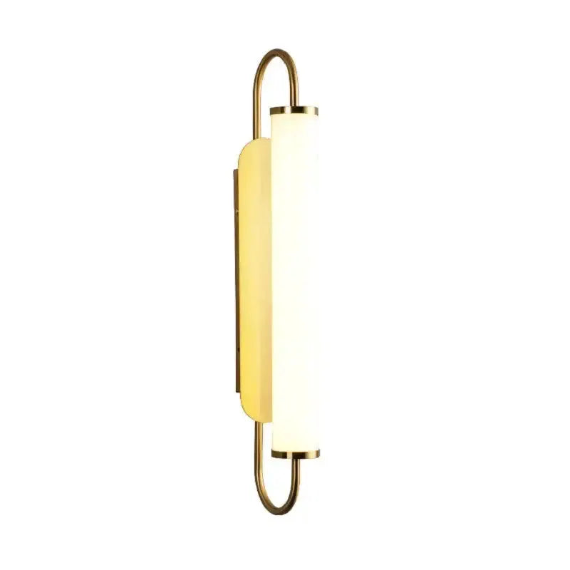 Wall lamp Modern minimalist gold LED cylindrical sconce with brass finish by Decorbites on Tampa Home & Garden Store