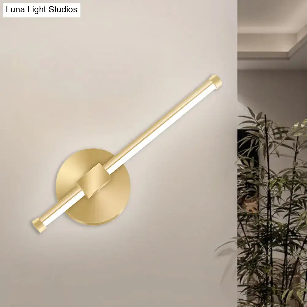 Gold Tube Wall Sconce by Decorbites with brass finish and diagonal bar design on Tampa Home & Garden Store