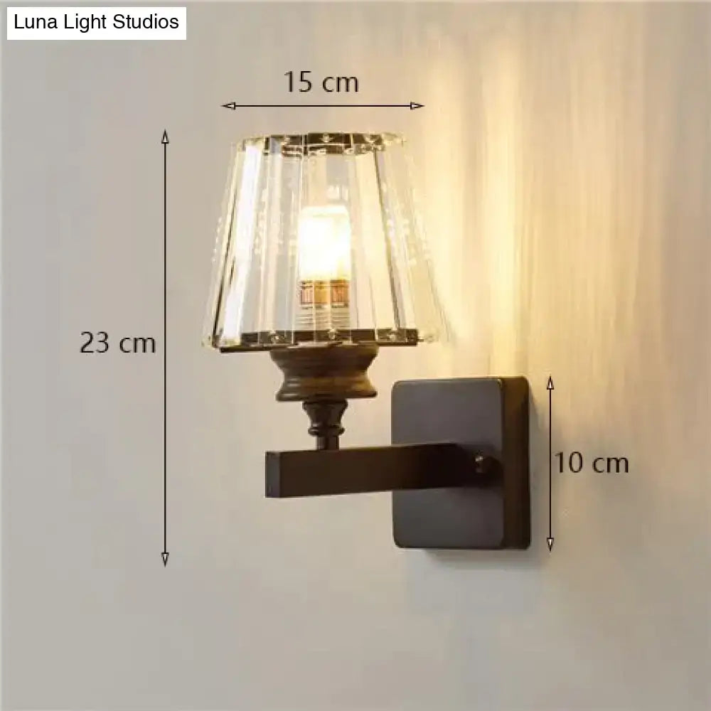 Gold Crystal Wall Lamp with glass shade and dark bronze wall mount Decorbites wall light on Tampa Home & Garden Store