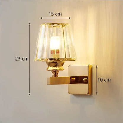 Gold Crystal Wall Lamp Decorbites brass finish with crystal shade wall light on Tampa Home & Garden Store