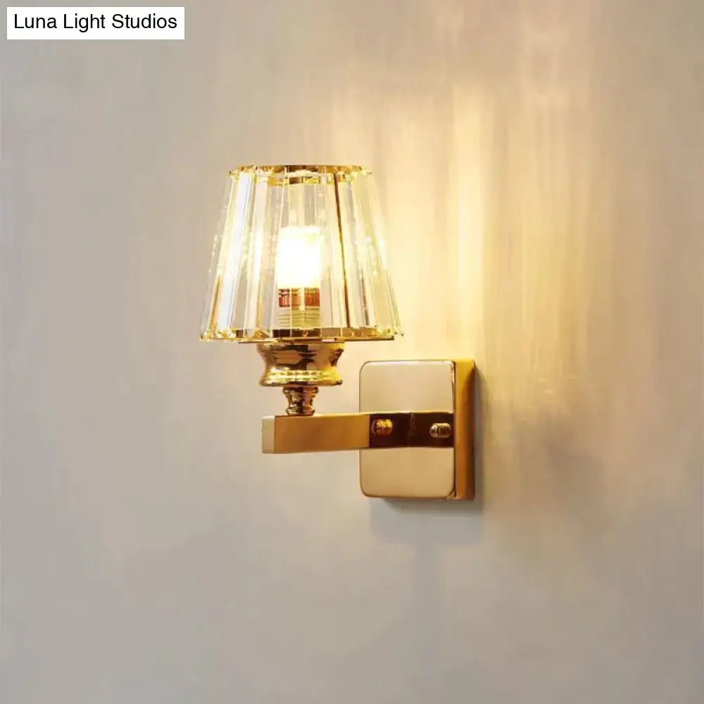 Gold Crystal Wall Lamp wall light by Decorbites with brass finish and crystal shade on Tampa Home & Garden Store
