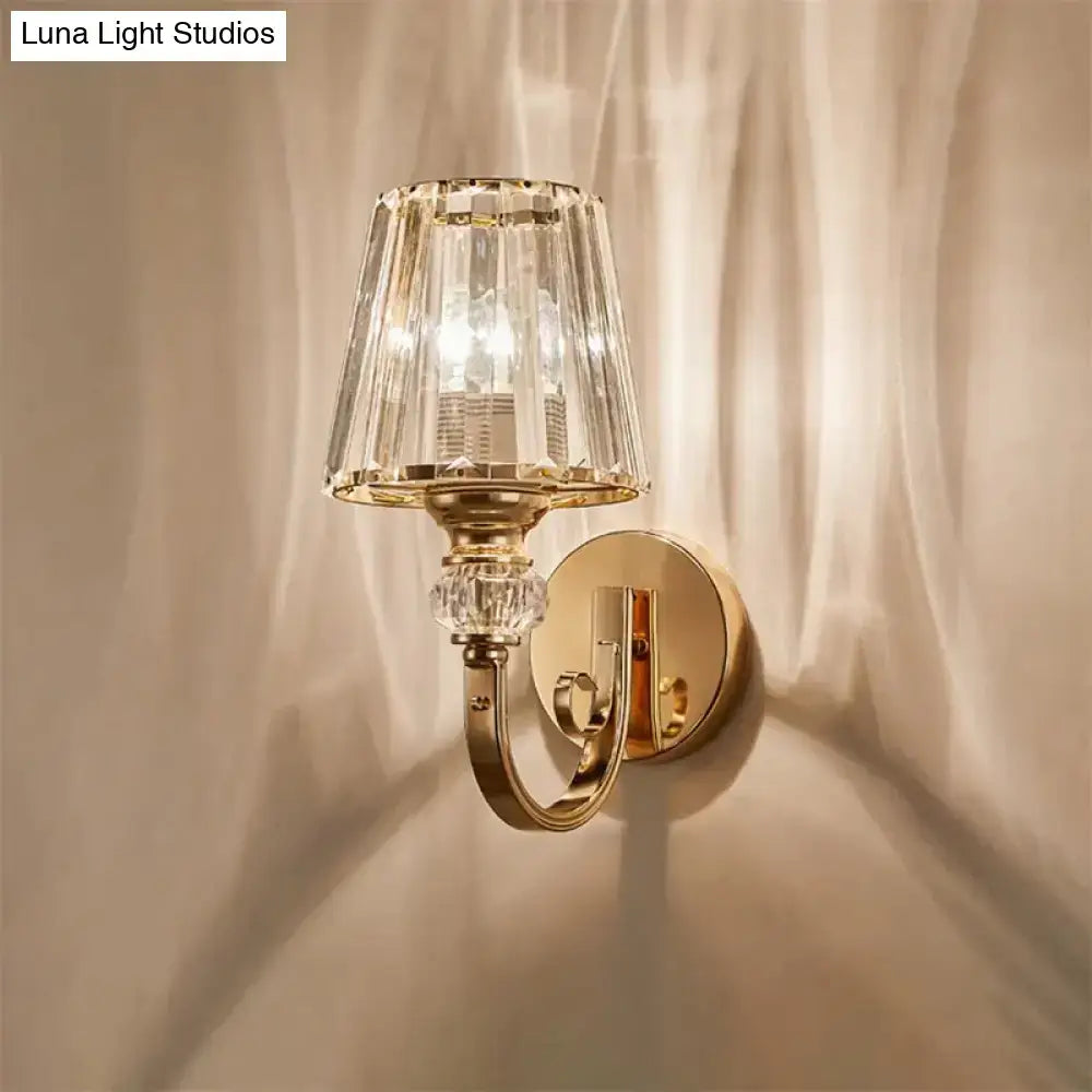 Gold Crystal Wall Lamp with gold finish and clear crystal shade Decorbites on Tampa Home & Garden Store