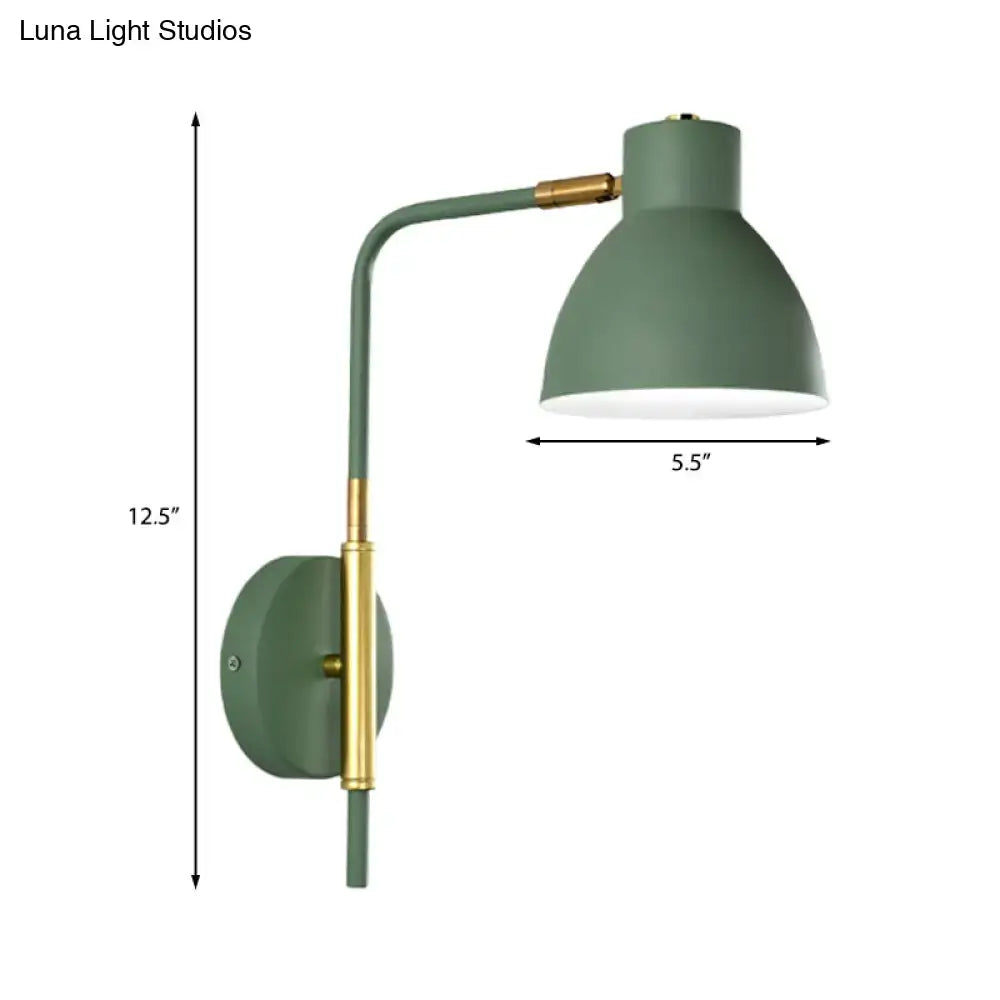 Decorbites Gold Rod Wall Sconce olive green with brass accents 12.5 height 5.5 in shade on Tampa Home & Garden Store