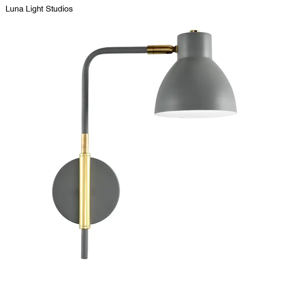 Gold Rod Wall Sconce with gray shade and brass accents by Decorbites on Tampa Home & Garden Store