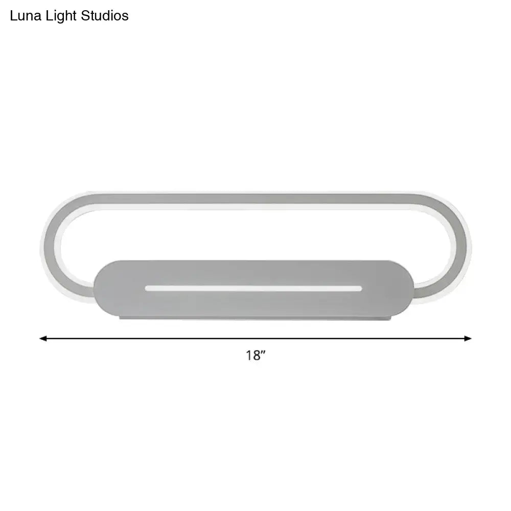 Modern gray oval LED wall sconce by Decorbites, 18in length on Tampa Home & Garden Store