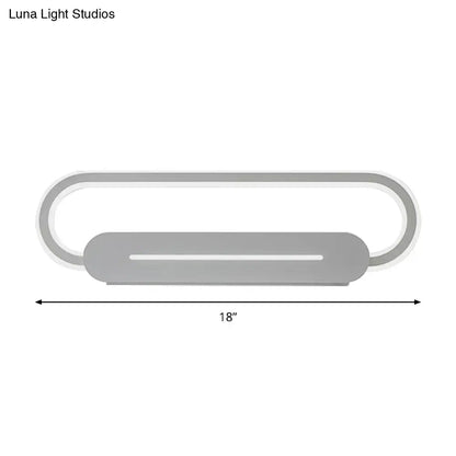 Modern gray oval LED wall sconce by Decorbites, 18in length on Tampa Home & Garden Store