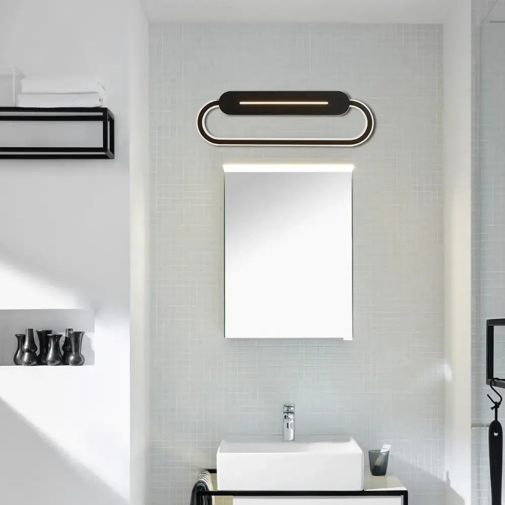 Modern minimalist gray oval LED wall sconce by Decorbites, wall-mounted bathroom light on Tampa Home & Garden Store