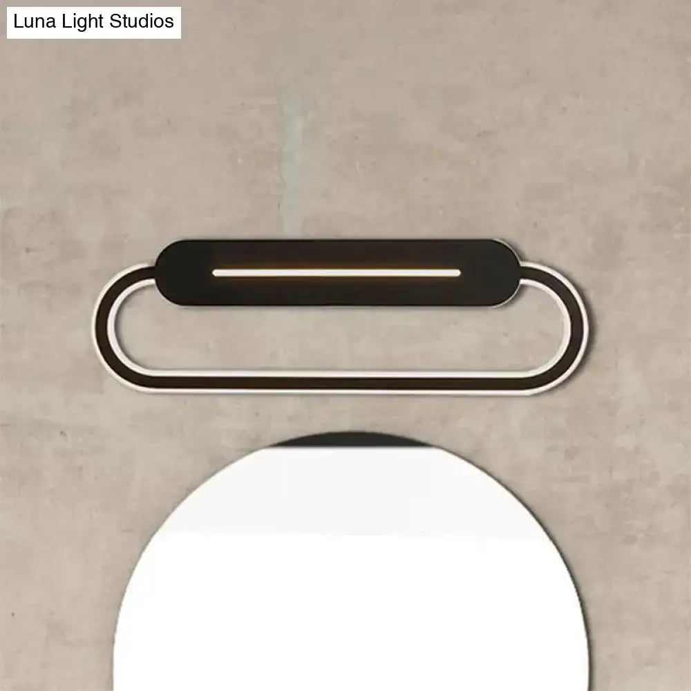Modern gray oval LED wall sconce with outer loop by Decorbites for bedroom lighting on Tampa Home & Garden Store