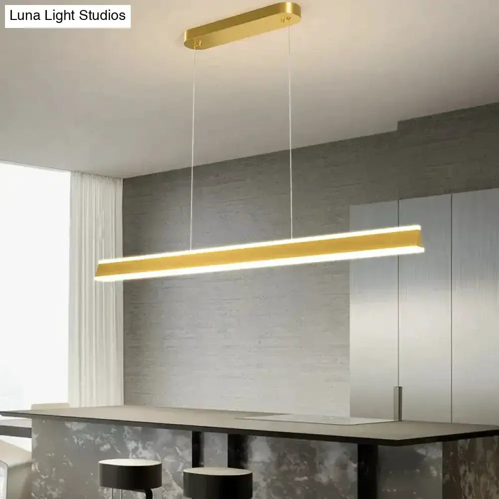 Pendant light gold LED bar for dining room, modern minimalist decor Decorbites on Tampa Home & Garden Store