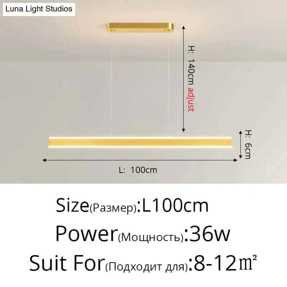 Pendant light Decorbites modern minimalist LED black linear pendant for dining room 100cm on Tampa Home & Garden Store