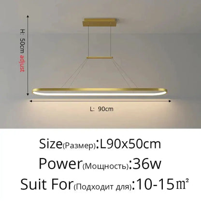 Pendant light Decorbites gold brass LED modern minimalist dining room fixture on Tampa Home & Garden Store