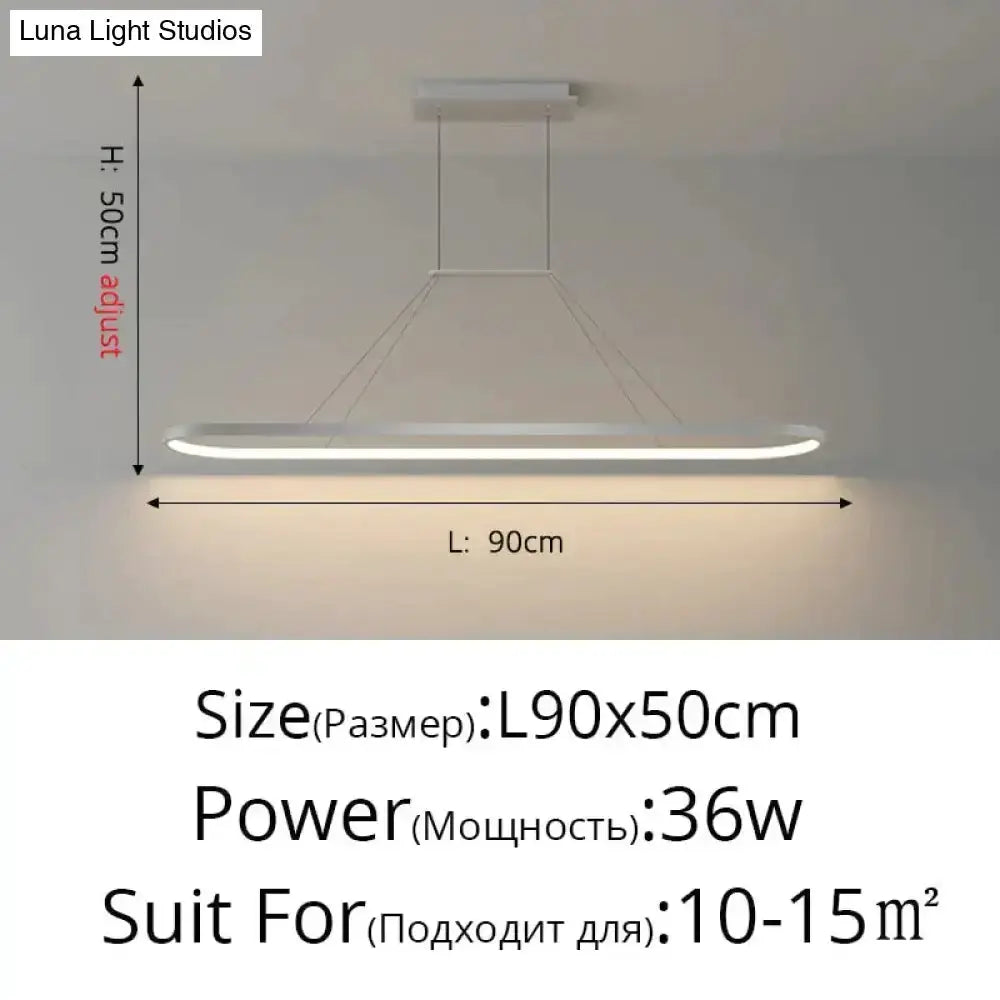 Pendant light Decorbites black LED ring, minimalist design, 90cm long, 50cm height adjust on Tampa Home & Garden Store