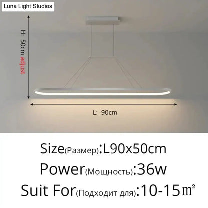 Pendant light Decorbites black LED ring, minimalist design, 90cm long, 50cm height adjust on Tampa Home & Garden Store