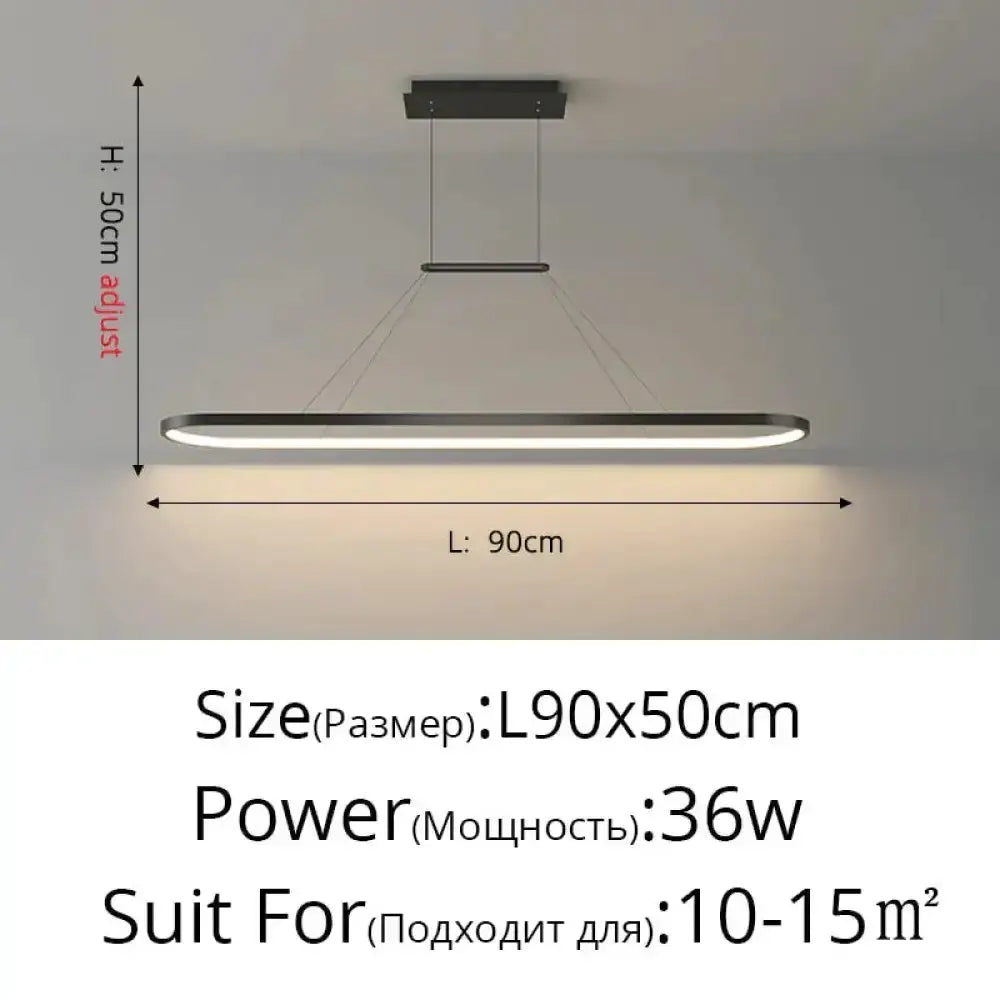 Pendant light Decorbites LED black, modern minimalist dining lamp, 90 cm long, 36W on Tampa Home & Garden Store