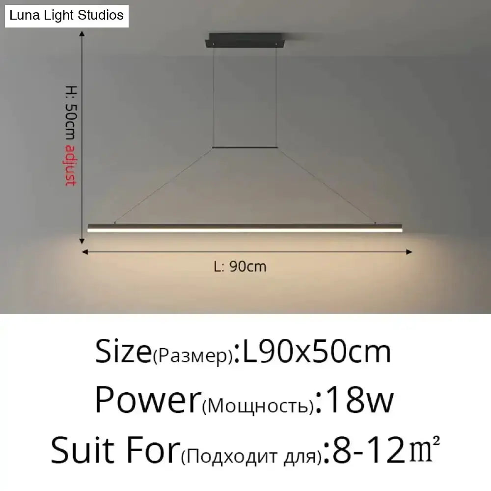 Pendant light Decorbites black LED, modern minimalist bar for dining room, L90x50cm, 18W on Tampa Home & Garden Store