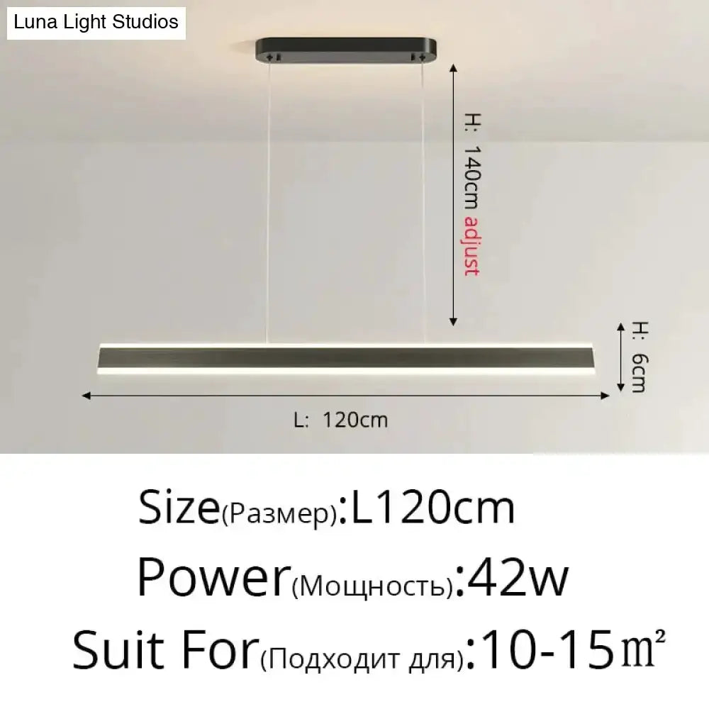 Pendant light Decorbites black LED bar fixture for dining room 120cm length on Tampa Home & Garden Store