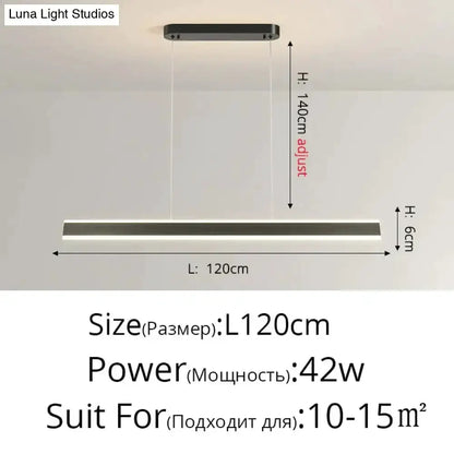 Pendant light Decorbites black LED bar fixture for dining room 120cm length on Tampa Home & Garden Store