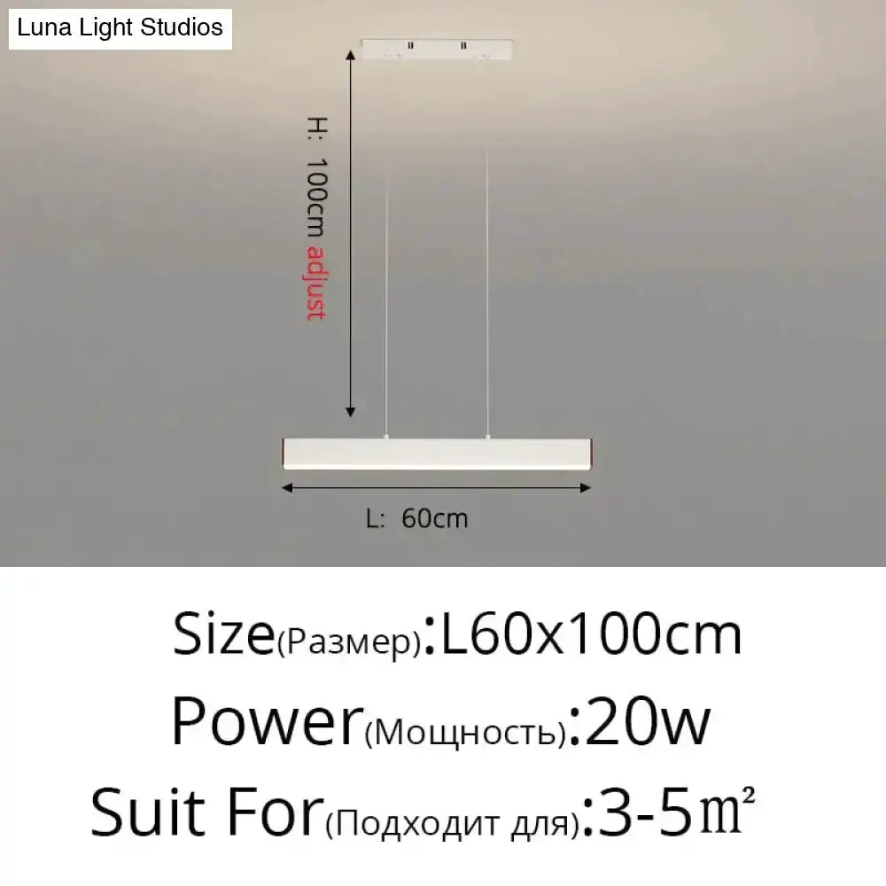 Pendant light Decorbites black LED bar, Luna Light Studios label visible on Tampa Home & Garden Store