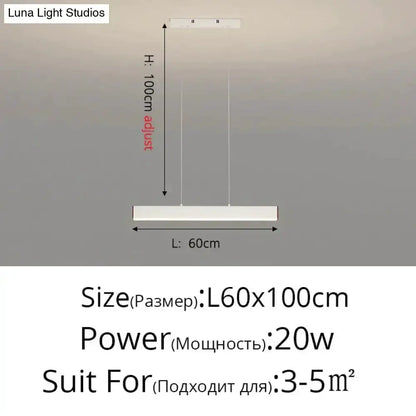 Pendant light Decorbites black LED bar, Luna Light Studios label visible on Tampa Home & Garden Store