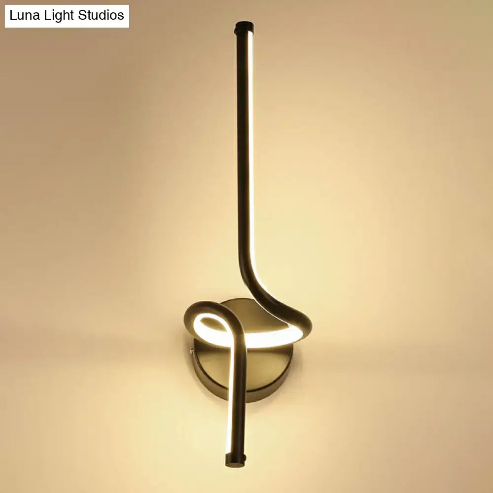 Decorbites metal LED wall sconce with curved loop, warm brass finish for bedroom on Tampa Home & Garden Store
