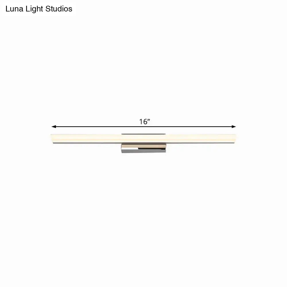 Ultra-Thin Nordic Acrylic LED Vanity Lamp - 16"/20" Dia - Silver, Warm/White Light