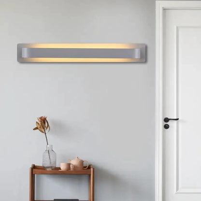 Modern Minimalist Silver Linear Wall Lamp Led
