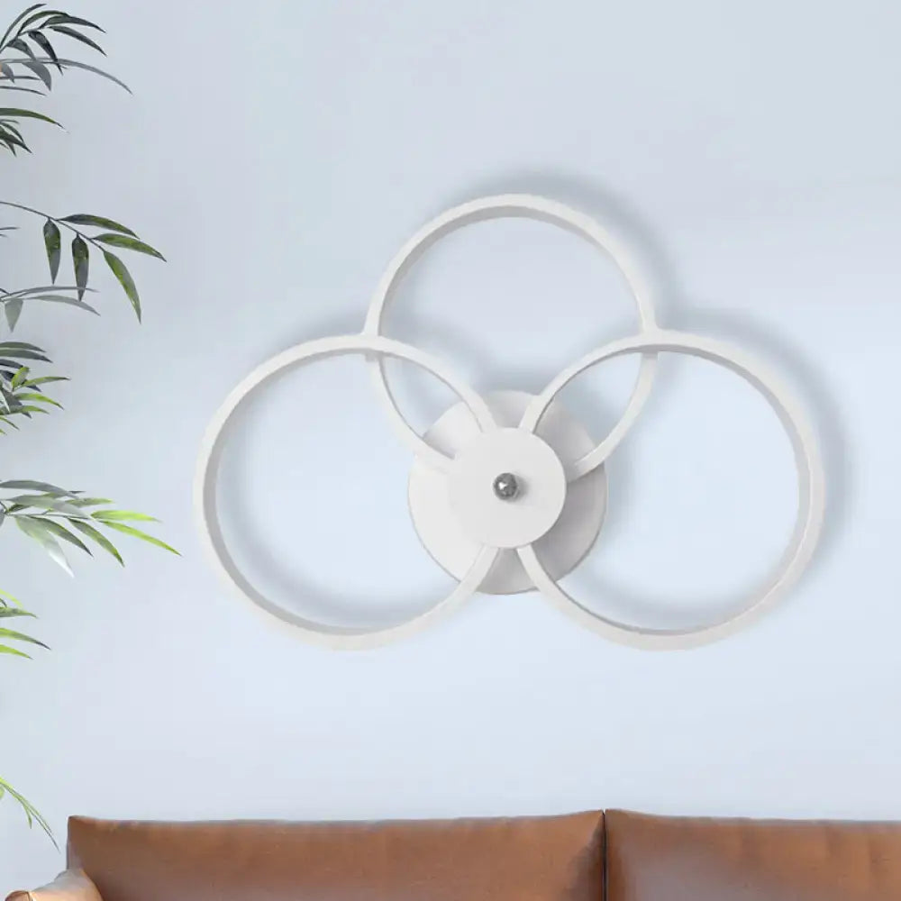 White 3-Ring Wall Sconce by Decorbites, modern home lighting fixture on Tampa Home & Garden Store