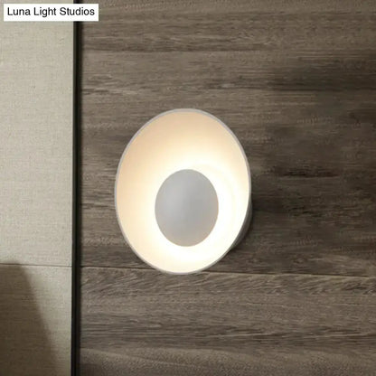 LED wall lamp sconce white & black by Decorbites with circular ring on panel Luna watermark on Tampa Home & Garden Store