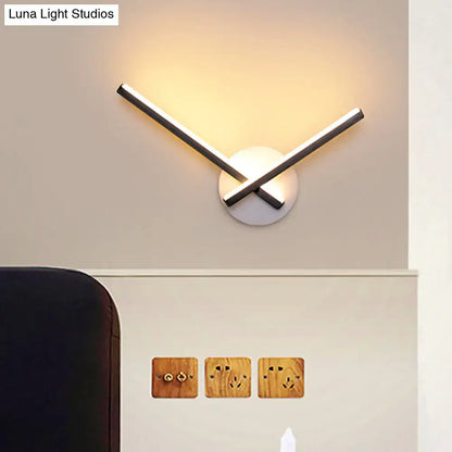 White Ceiling Light Direct Wired by Decorbites, modern X-arm LED fixture with round mount on Tampa Home & Garden Store