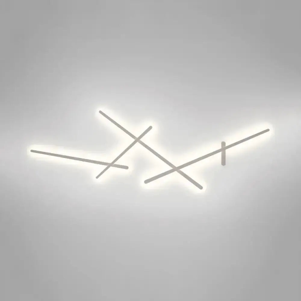 Modern Minimalist White Crossed Lines Wall Lamp