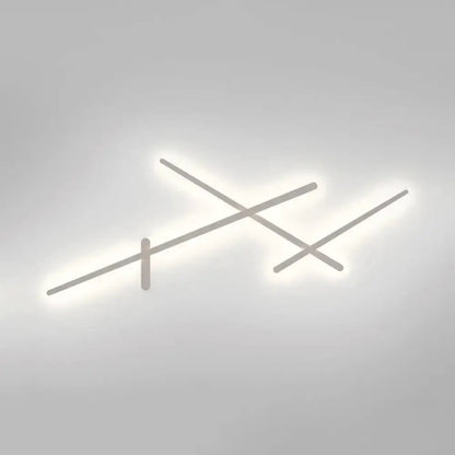 Modern Minimalist White Crossed Lines Wall Lamp